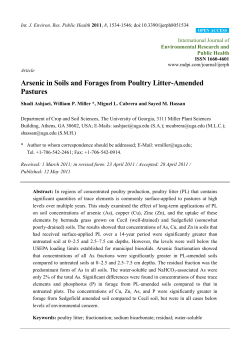 Arsenic in Soils and Forages from Poultry Litter