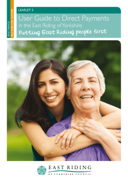 User Guide to Direct Payments - East Riding of Yorkshire Council
