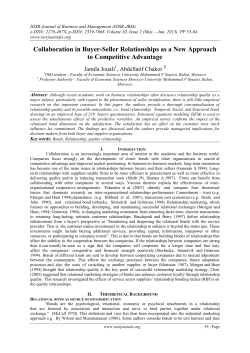 Collaboration in Buyer-Seller Relationships as a New Approach to