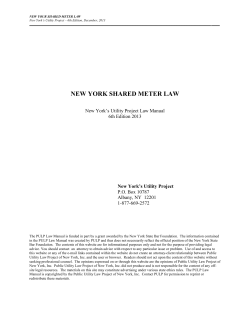 Shared Meter Law - New York`s Utility Project