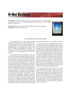 The Age of Jackson and the American Dream - H-Net