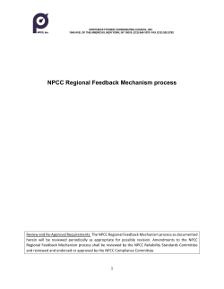 NPCC Regional Feedback Mechanism process