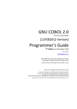GNU COBOL 2.0 Programmer`s Guide