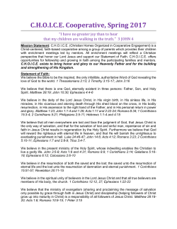 to the CHOICE Spring 2017 Schedule - Homeschool