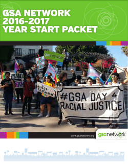 GSA NETWORK 2016-2017 YEAR START PACKET