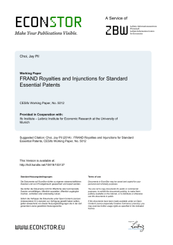 FRAND Royalties and Injunctions for Standard Essential
