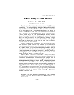 The First Bishop of North America
