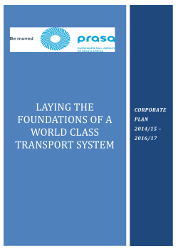 LAYING THE FOUNDATIONS OF A WORLD CLASS TRANSPORT
