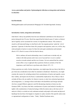 Access, paternalism and justice: Some epistemological thoughts