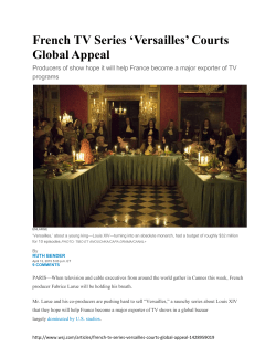 French TV Series `Versailles` Courts Global Appeal