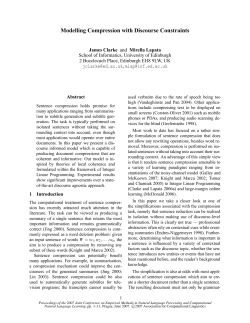 Modelling Compression with Discourse Constraints