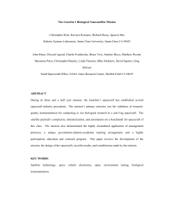 The GeneSat-1 Biological Nanosatellite Mission Christopher Kitts