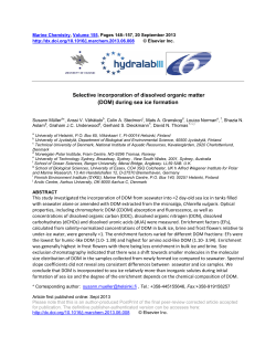 Selective incorporation of dissolved organic matter (DOM) during