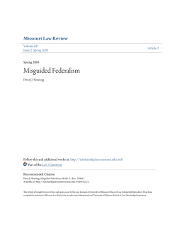 Misguided Federalism - University of Missouri School of Law