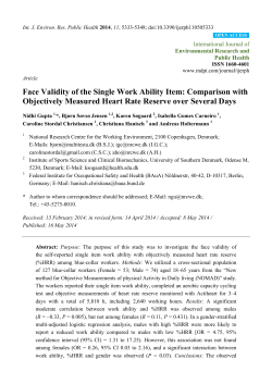 Face Validity of the Single Work Ability Item: Comparison