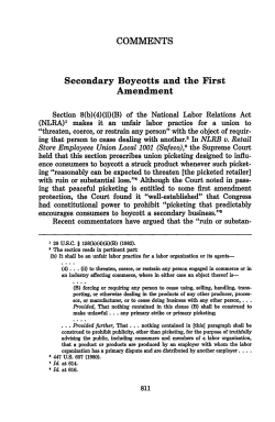 Secondary Boycotts and the First Amendment