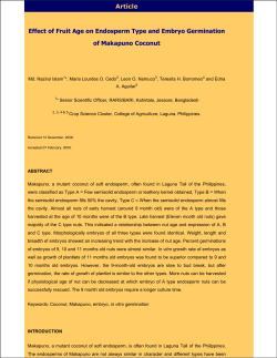 Effect of Fruit Age on Endosperm Type and Embryo