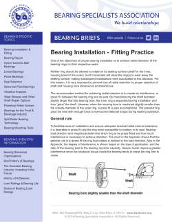 Bearing Installation - Fitting Practice