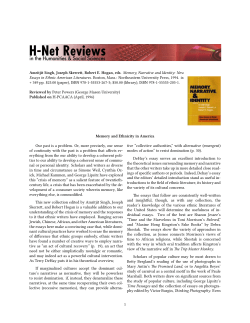 Memory and Ethnicity in America - H-Net