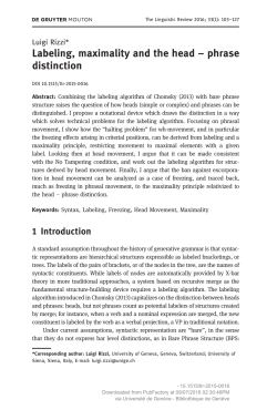 The Linguistic Review - Universit&eacute; de Gen&egrave;ve