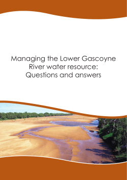 Managing the Lower Gascoyne River water resource: Questions and