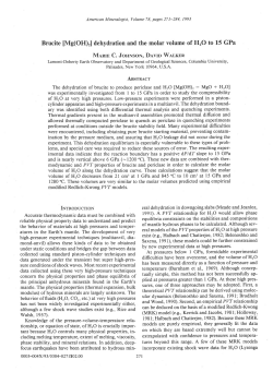 Brucite [Mg(OH)rl dehydration and the molar yolume of HrO to 15 GPa