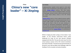 China`s new &ldquo;core leader&rdquo; &ndash; Xi Jinping