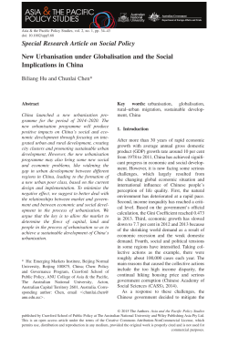 New Urbanisation under Globalisation and the Social Implications in