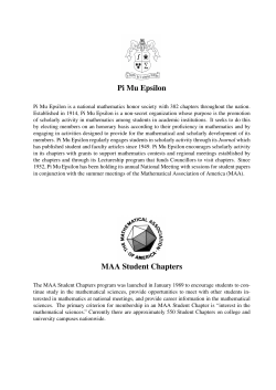 Pi Mu Epsilon - Mathematical Association of America