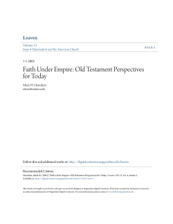 Faith Under Empire: Old Testament Perspectives for Today
