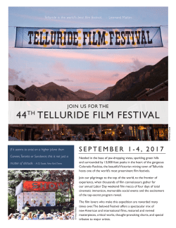 44TH TELLURIDE FILM FESTIVAL