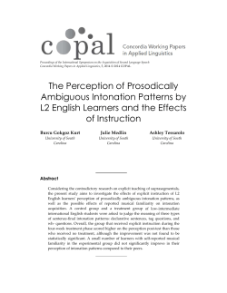 The Perception of Prosodically Ambiguous Intonation Patterns by L2