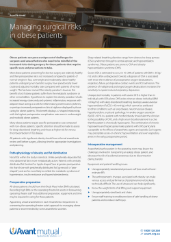 Managing surgical risks in obese patients