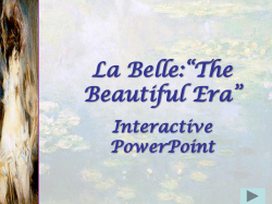 Characteristics of La Belle Epoch