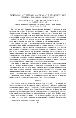 Evaluation of Benzoyl Glucuronate Excretion Test (Snapper) for