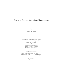 Essays in Service Operations Management