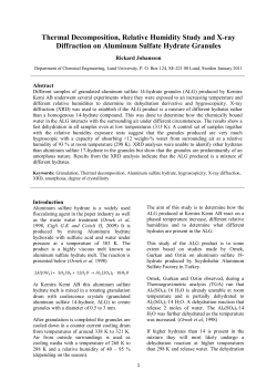 Thermal Decomposition, Relative Humidity Study and X