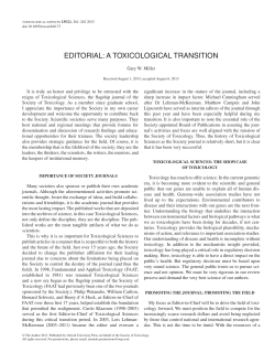 editorial: a toxicological transition