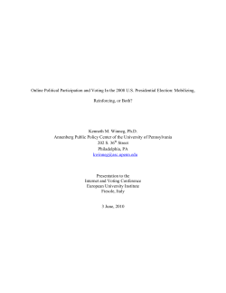 Online Political Participation and Voting In the 2008 U.S.