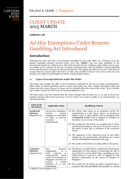Ad Hoc Gambling Ad Hoc Exemptions Under R ambling