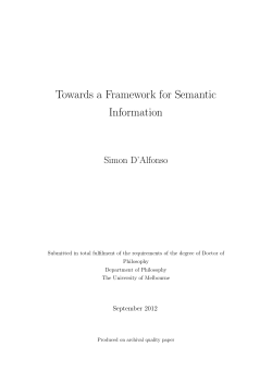 Towards a Framework for Semantic Information