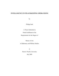 intelligence in peacekeeping operations