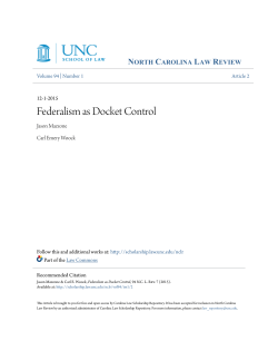 Federalism as Docket Control - Carolina Law Scholarship Repository