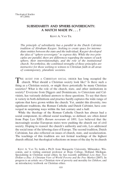 subsidiarity and sphere-sovereignty: a match made in