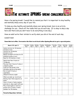 The Ultimate Spring Break Challenge
