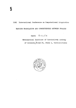 1965 InterMACHINE TRANSLATION AND CONNECTEDNESS
