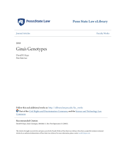 Gina`s Genotypes - Penn State Law eLibrary