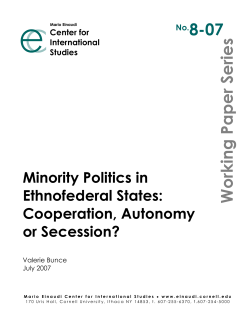 Minority Politics in Ethnofederal States: Cooperation, Autonomy or