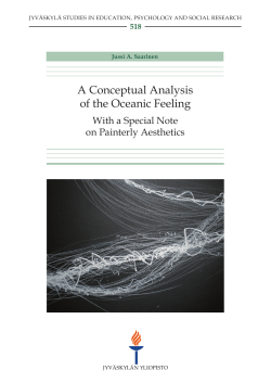 A Conceptual Analysis of the Oceanic Feeling &ndash; With a Special Note