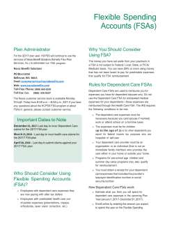 2017 Flexible Spending Accounts (FSA) - Overview